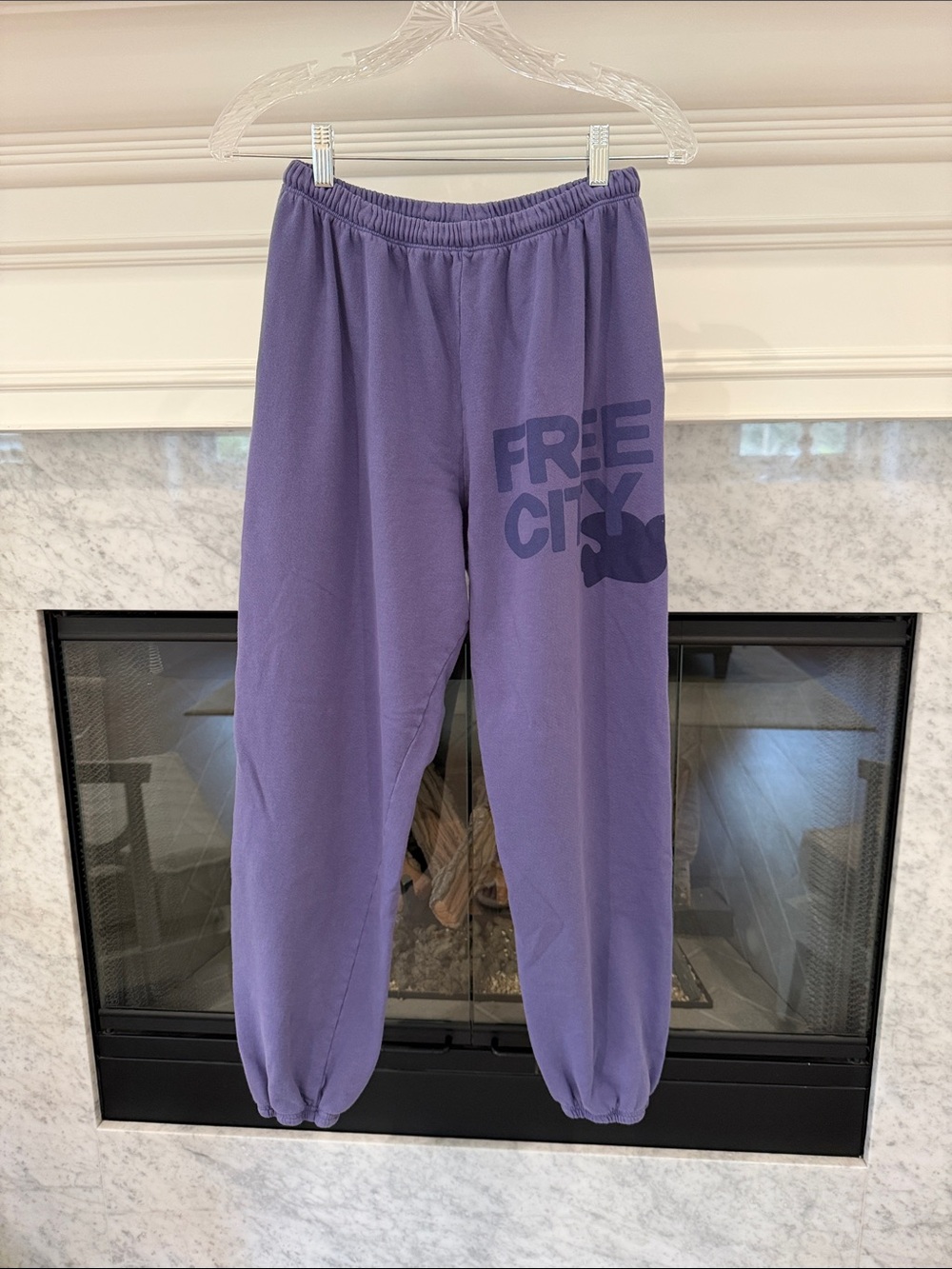 FREE CITY, Womens Purple Graphic Joggers, perfect condition, never worn.